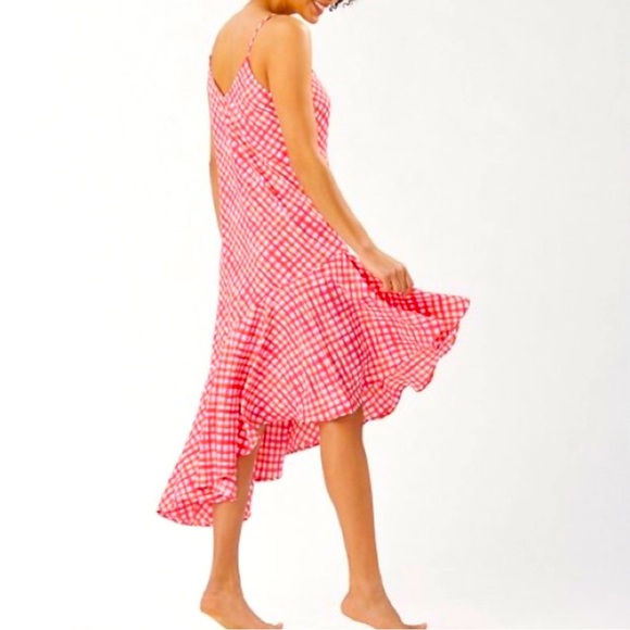 Tommy Bahama Harbour Island Gingham Asymmetrical Ruffle Dress size small - Picture 11 of 11